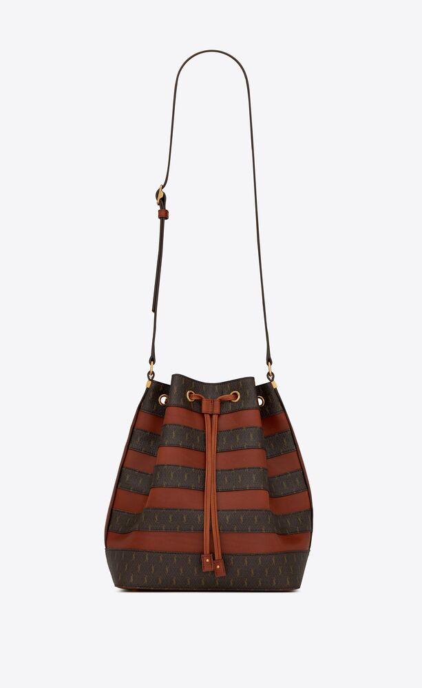 le monogramme bucket bag in canvas and smooth leather