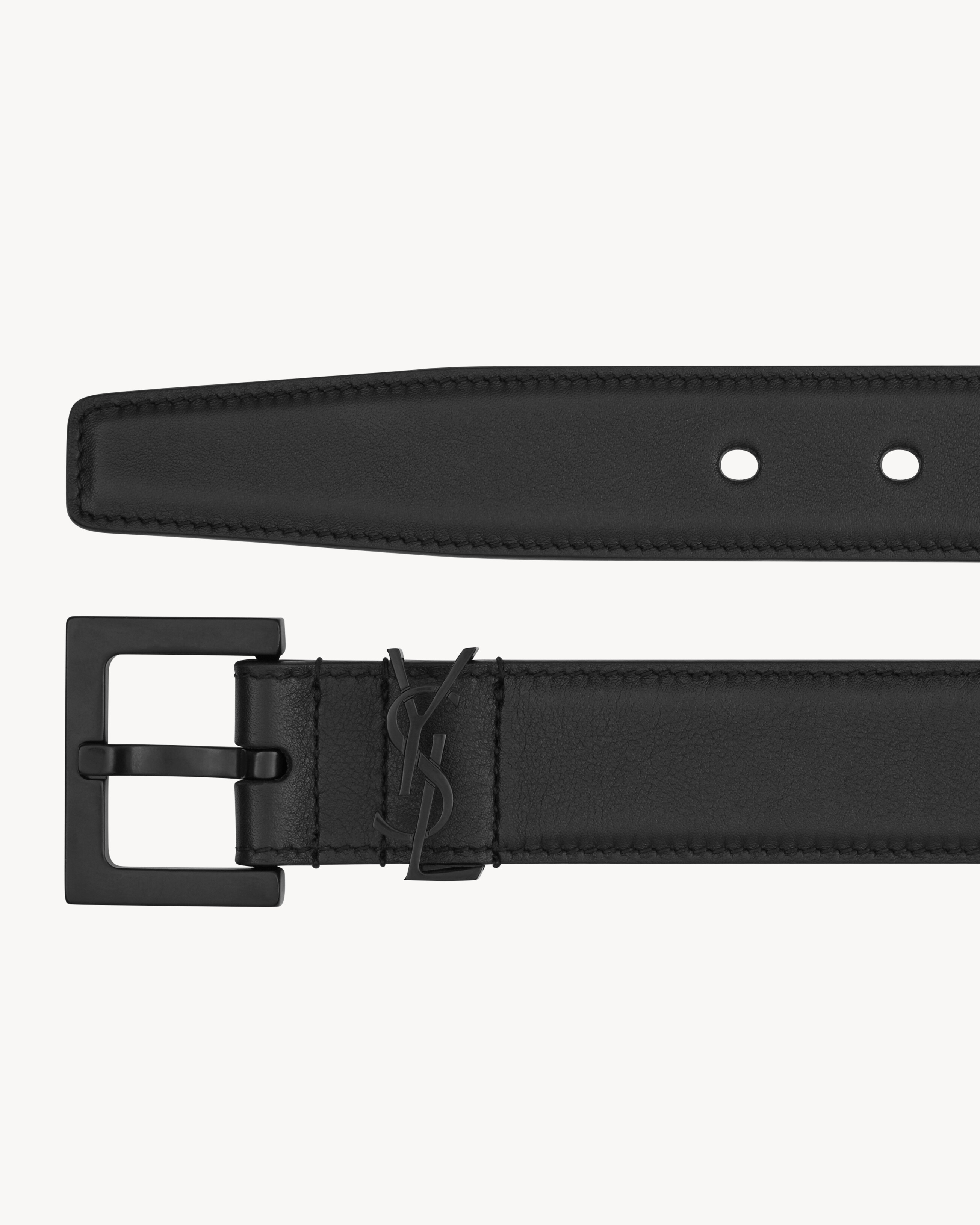 CASSANDRE BELT WITH SQUARE BUCKLE IN SHINY BOX SAINT LAURENT LEATHER