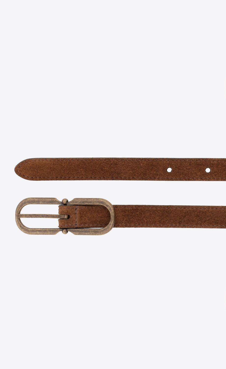 ALLONGEE BUCKLE THIN BELT IN AGED SUEDE