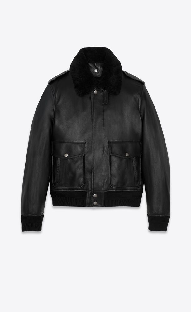 leather and shearling bomber