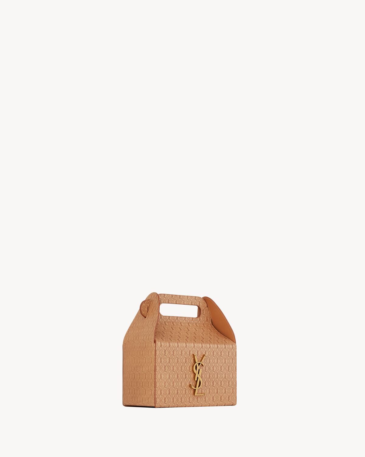 BOLSO BOX TAKE-AWAY DE PIEL DE CURTIDO VEGETAL CON MONOGRAMA REPUJADO