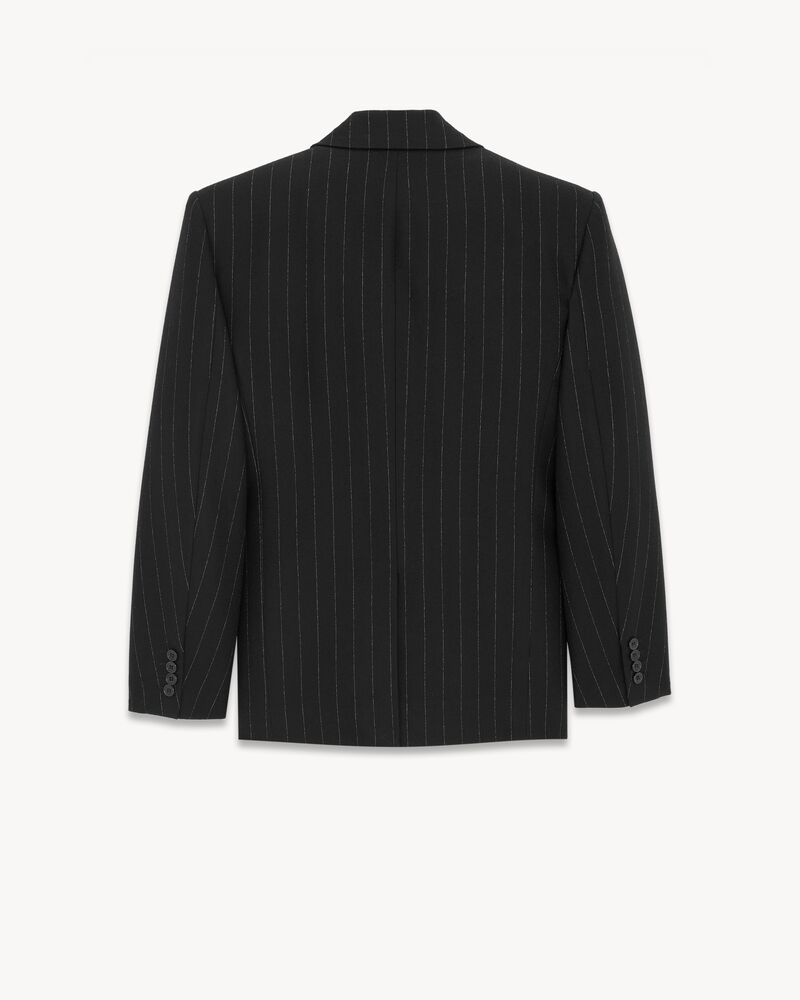 oversized jacket in pinstripe wool felt