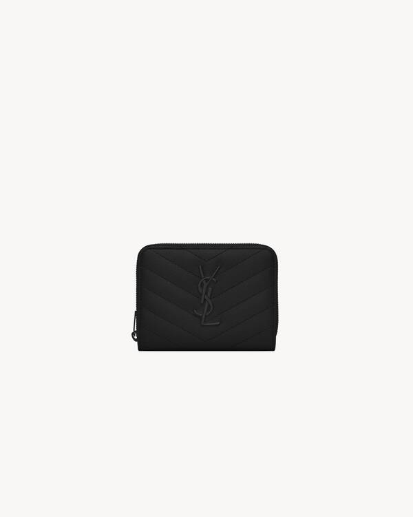 CASSANDRE MATELASSÉ compact zip-around wallet in lambskin in Black
