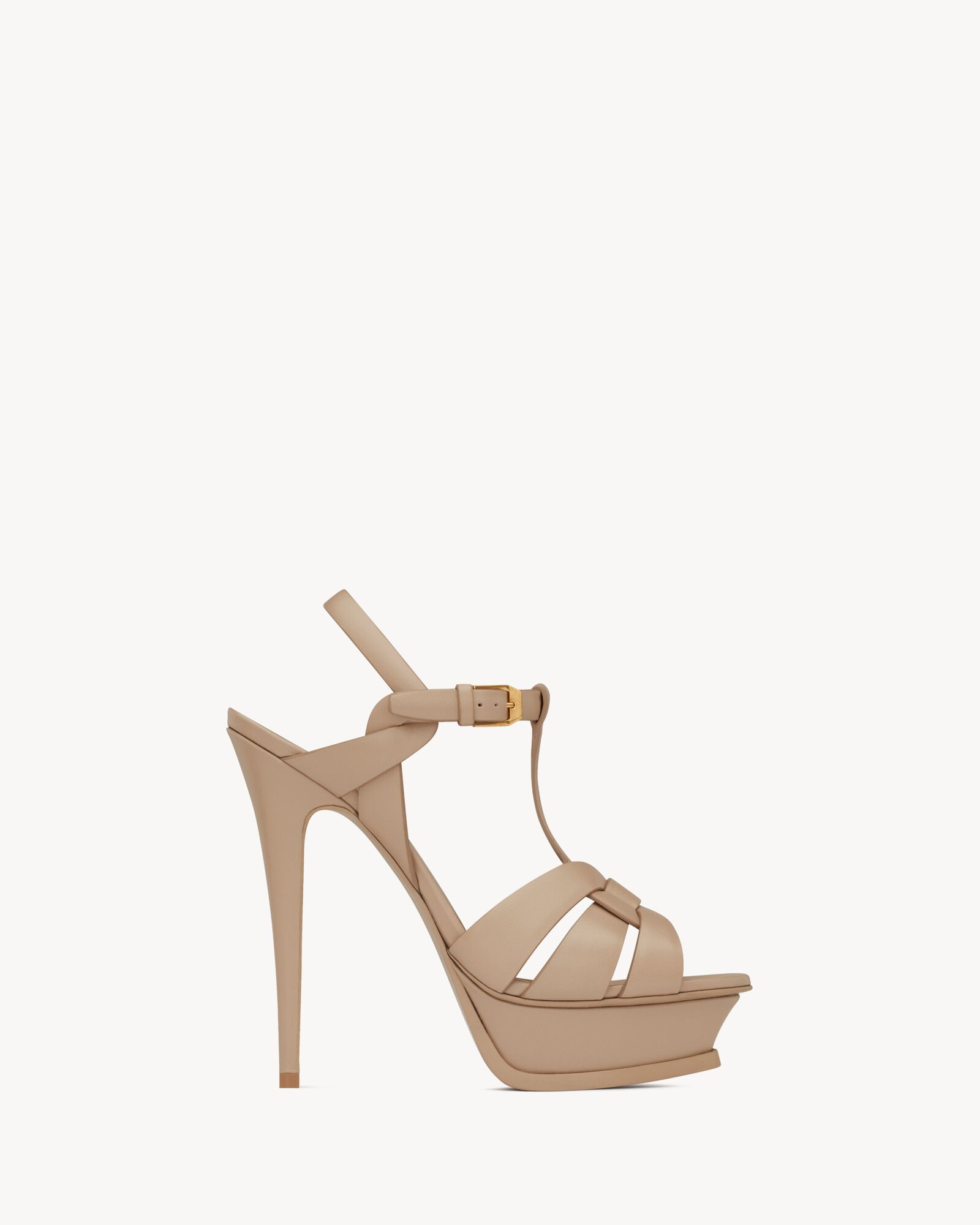 Tribute platform sandals in smooth leather — 315487AAAAH2721