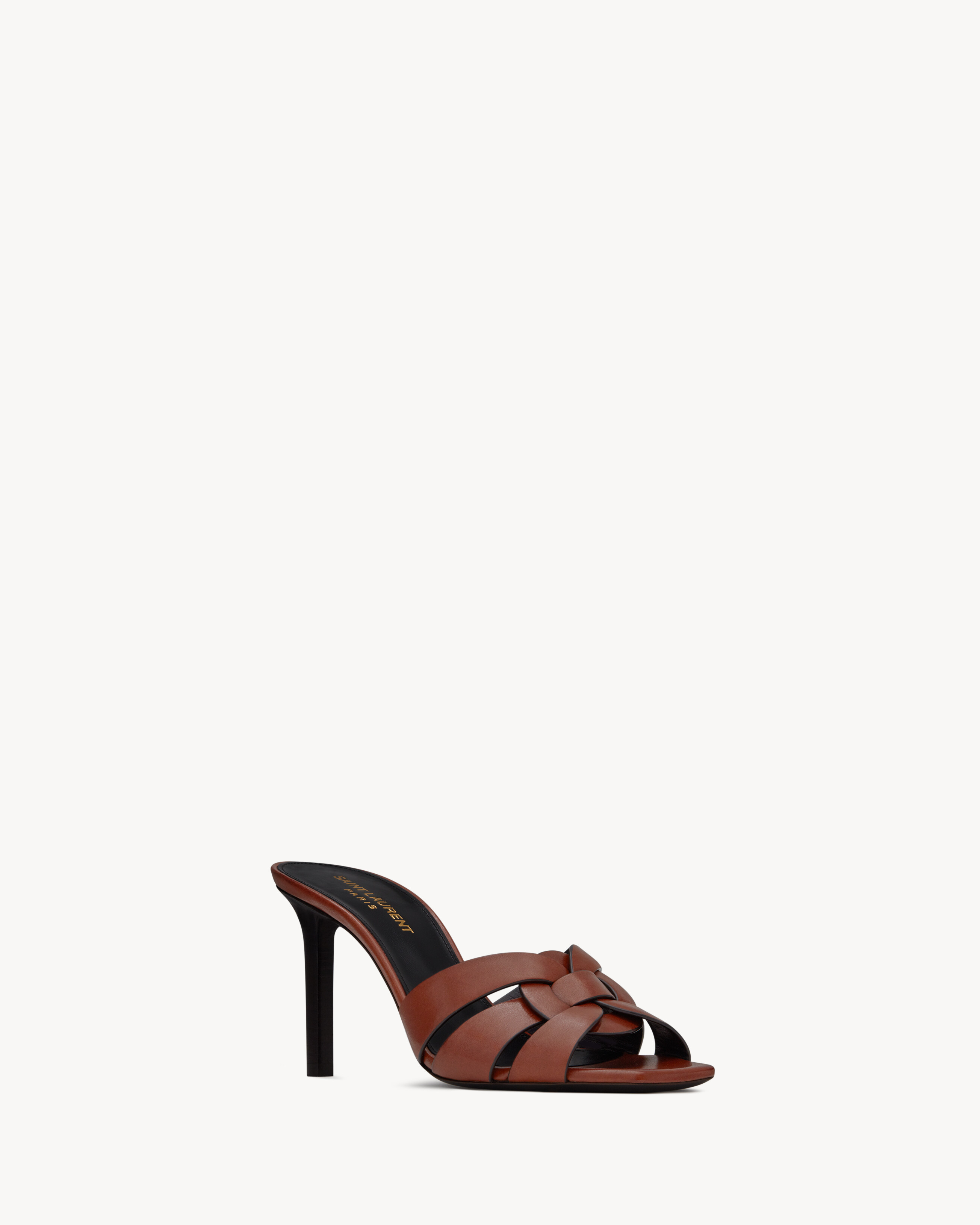 Mule TRIBUTE con tacco in pelle liscia