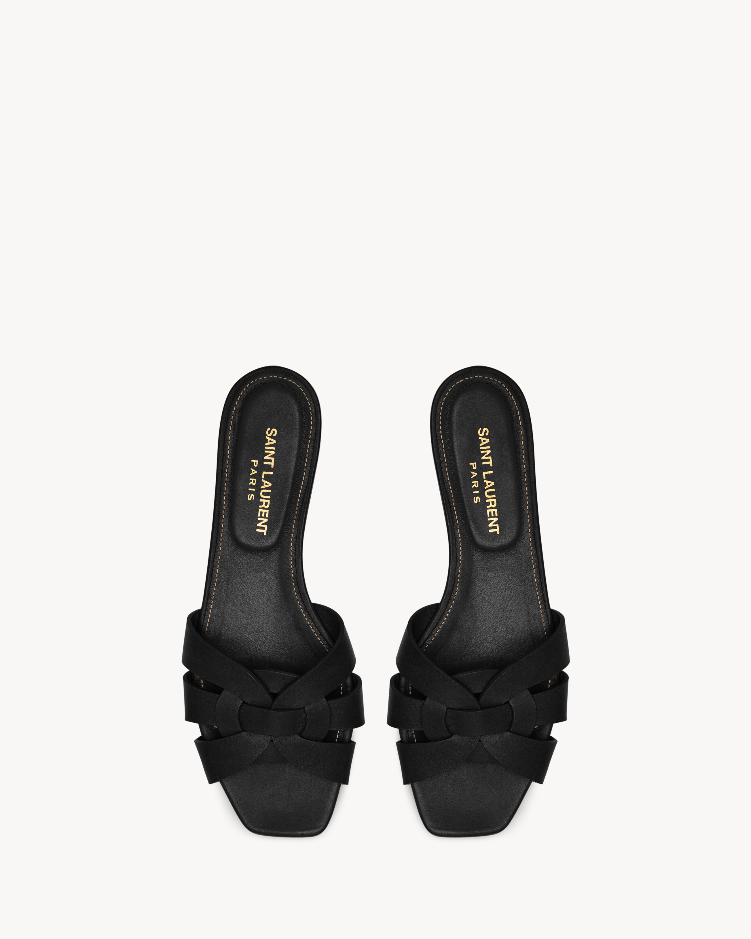 tribute SANDALS in smooth leather in Black Saint Laurent YSL EN-QA