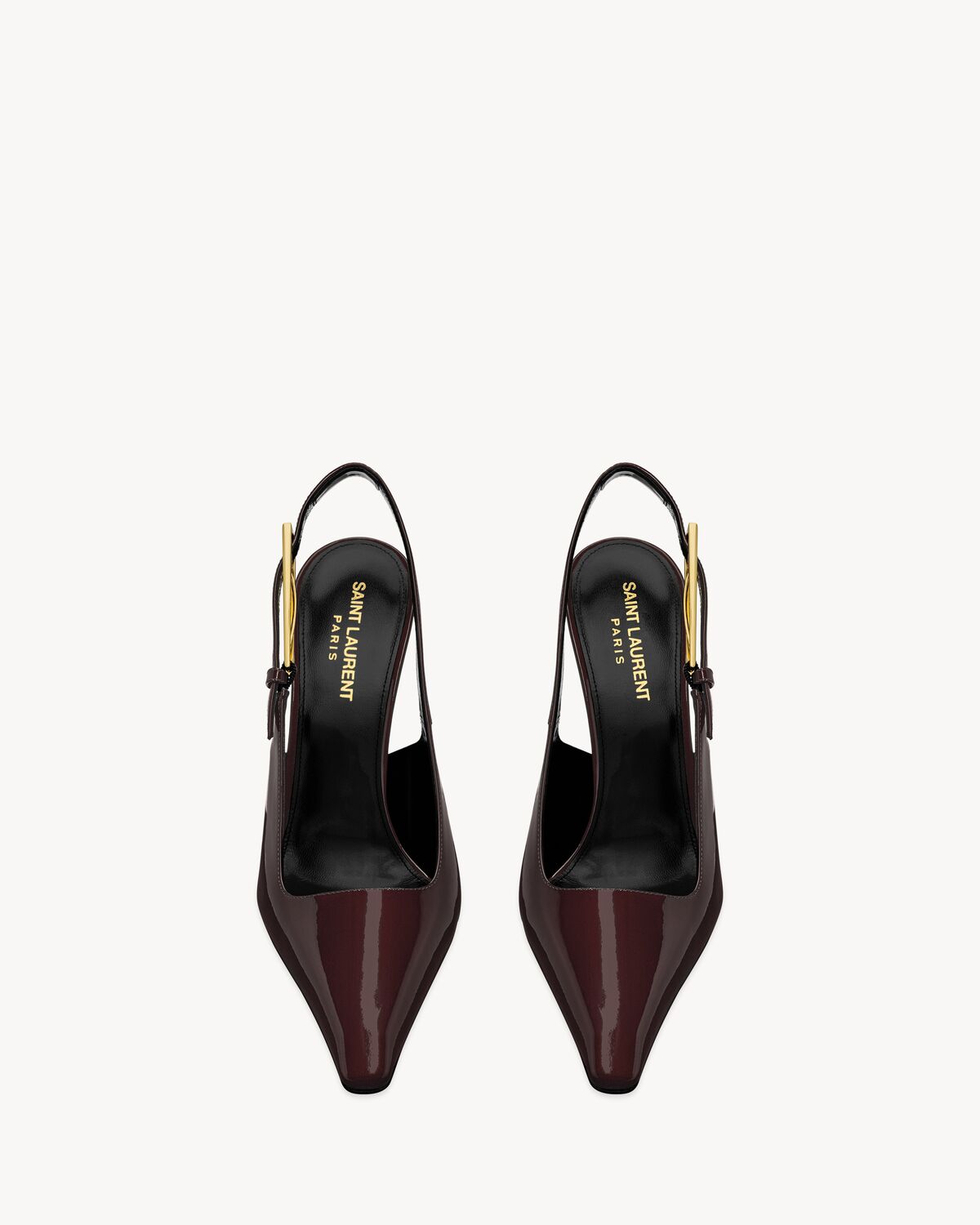 생로랑 페이턴트 가죽 리 슬링백 펌프스 763421AAAPK2226