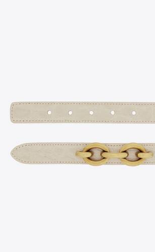 maillon thin belt in crocodile-embossed leather