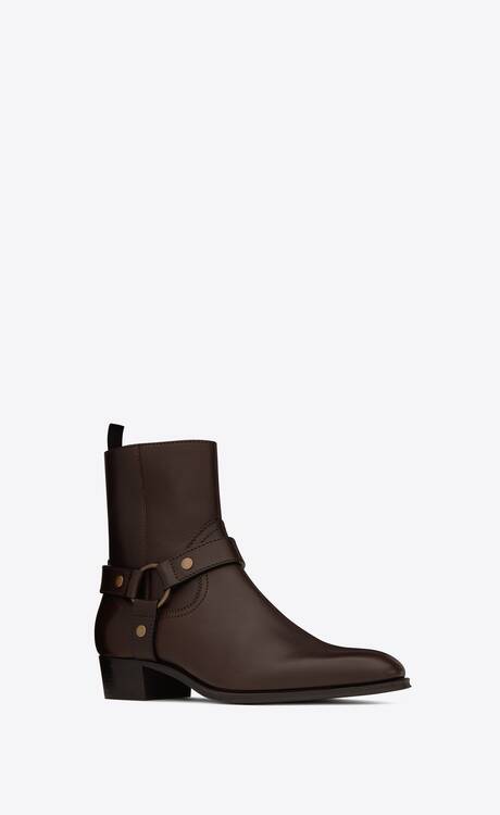 WYATT harness boots in smooth leather | Saint Laurent | YSL.com