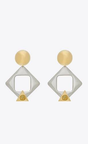 geometric earrings in resin and metal