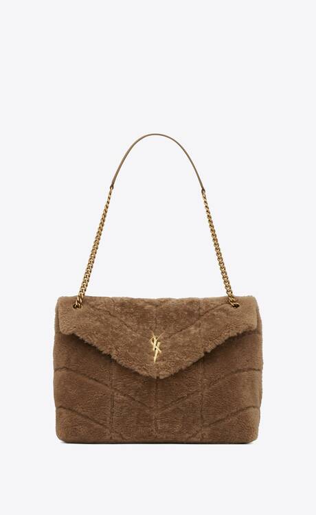 PUFFER MEDIUM BAG IN MERINO SHEARLING AND LAMBSKIN | Saint Laurent ...