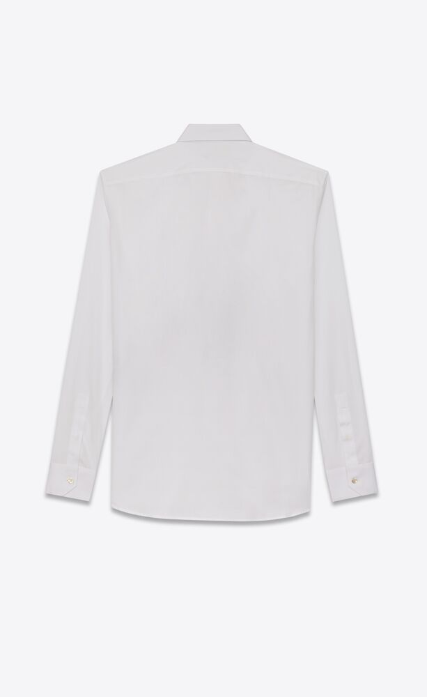 Bow-detail cotton poplin shirt in white - Saint Laurent
