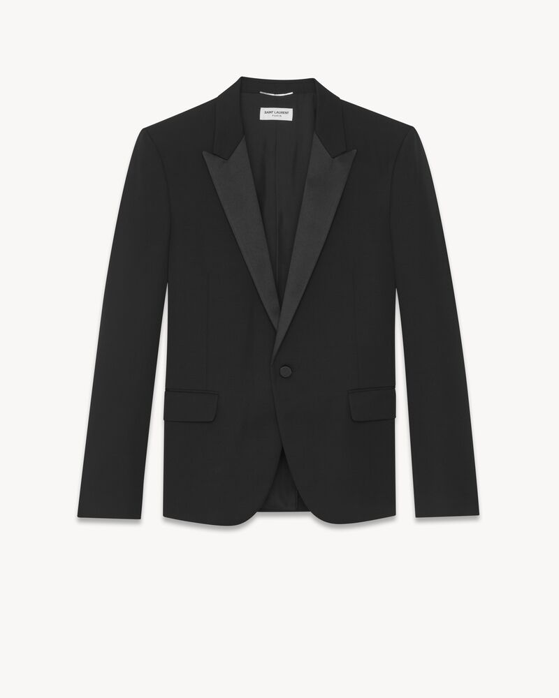 SAINT LAURENT ブラックデニムクロップドジャケット-