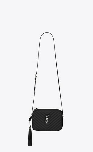 Saint Laurent Lou Mini Bag In Quilted Grain De Poudre Embossed Light Sage