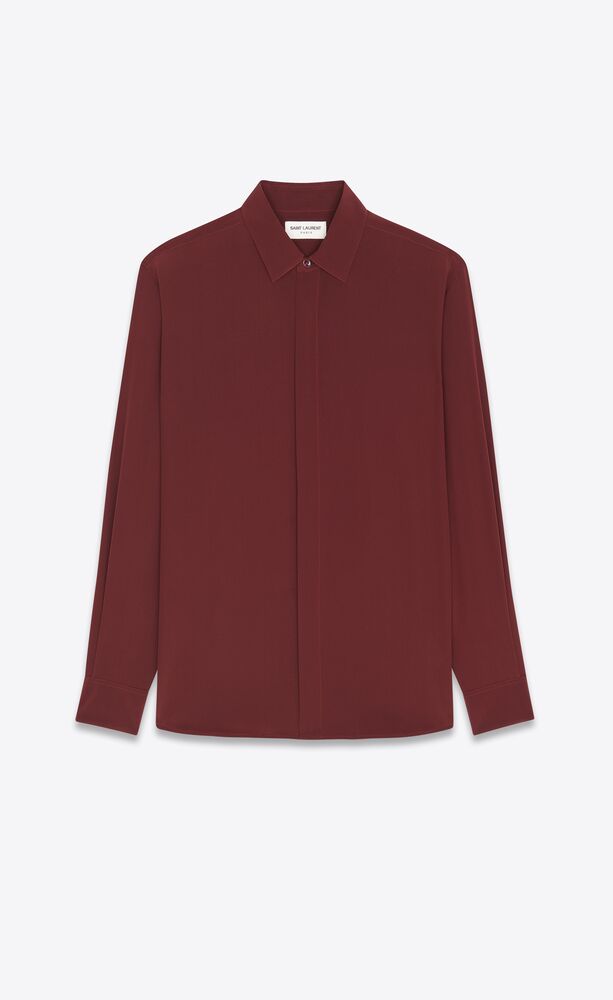 yves collar classic shirt in crepe de chine
