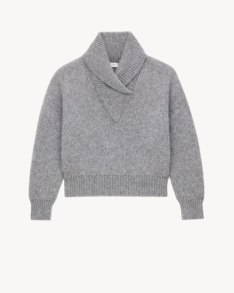 shawl sweater in chunky knit