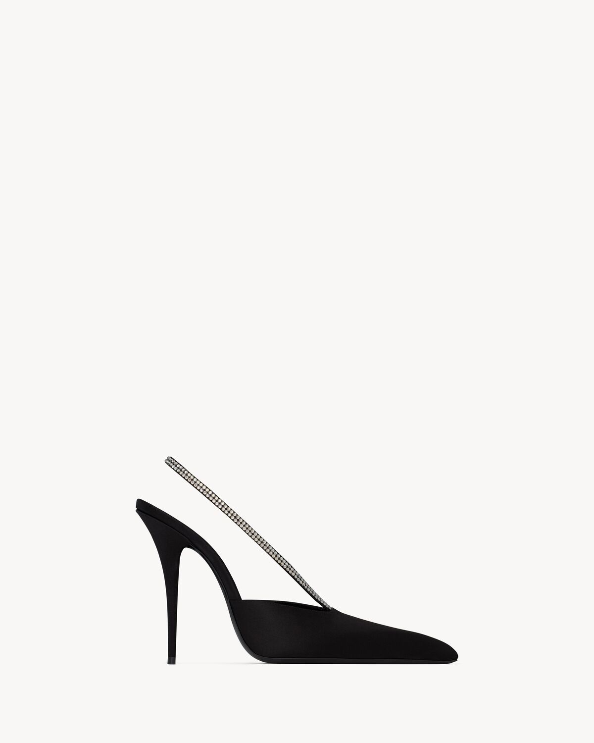 AMANDA Slingback-Pumps aus Satin-Crêpe und Strasssteinen