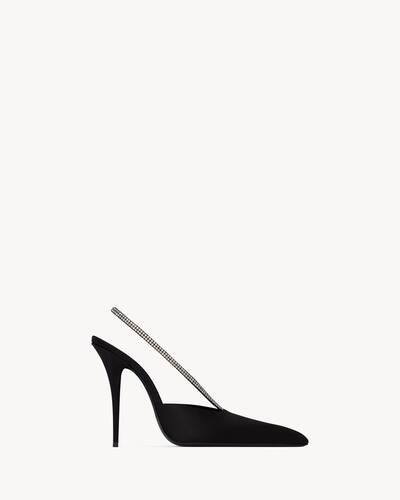 SAINT LAURENT リー スリングバックパンプス 大人気 数量限定 アマンダ スリングバックパンプス（サテンクレープ＆ライン