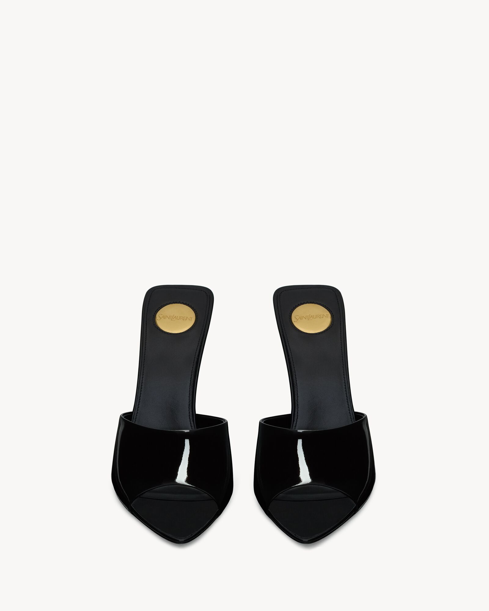 ROMY Mules In Patent Leather Saint Laurent YSL Romy mules in patent leather saint laurent ysl