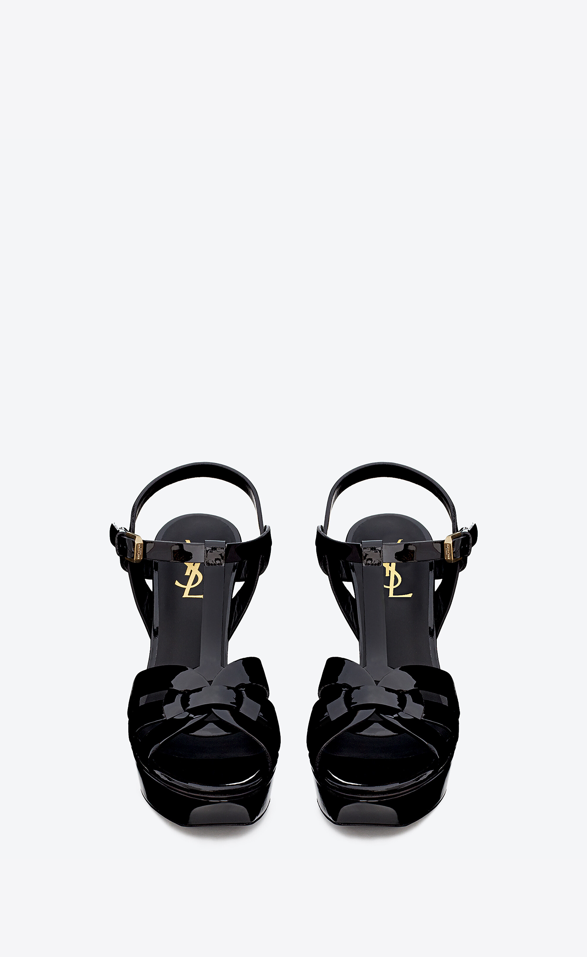 TRIBUTE platform sandals in patent leather