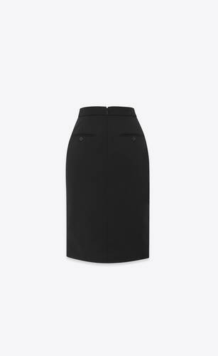 tuxedo pencil skirt in grain de poudre