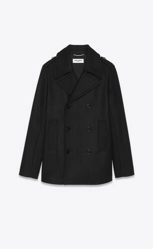 double-breasted peacoat in wool