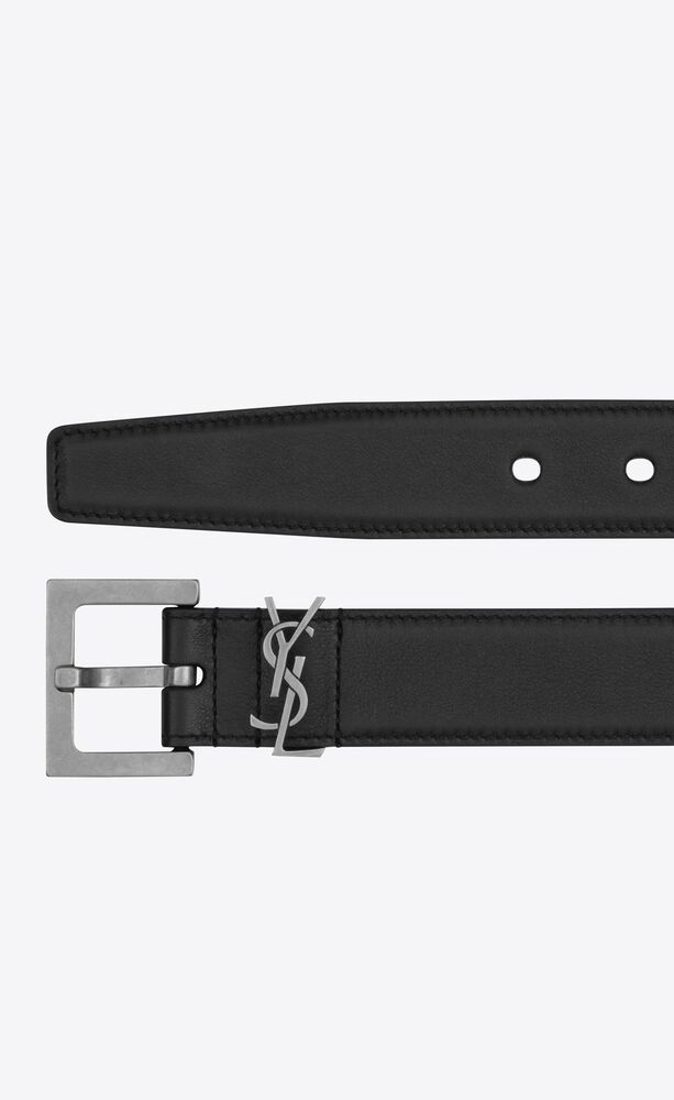 Cassandre belt with square buckle in smooth leather | Saint Laurent ...