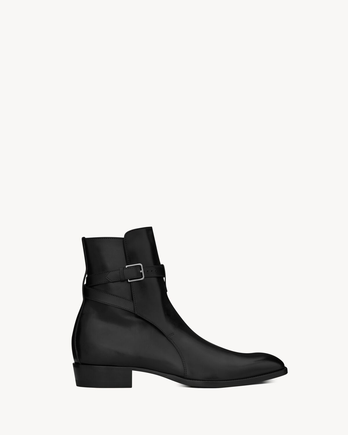 saint laurent wyatt 30 jodhpur stiefel mit reißverschluss aus schwarzem leder