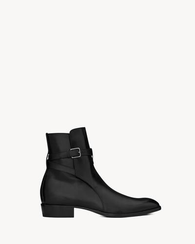 Wyatt jodhpur boots in smooth leather | Saint Laurent | YSL.com