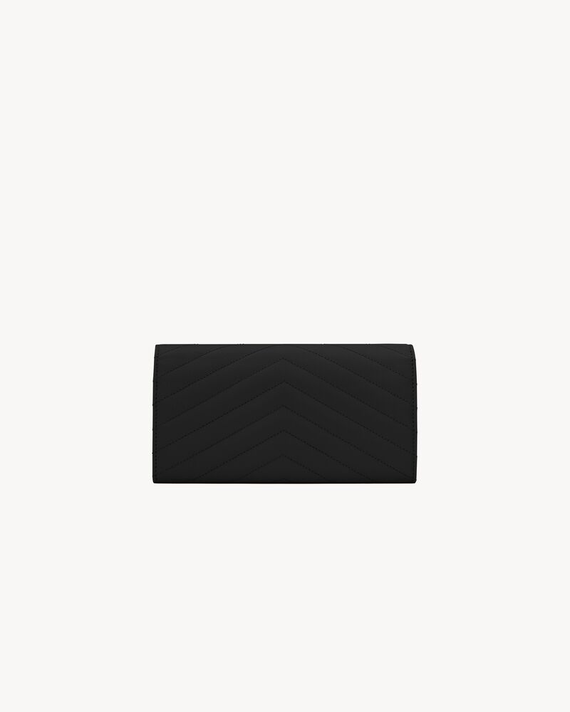 CASSANDRE MATELASSÉ LARGE FLAP WALLET IN GRAIN DE POUDRE LEATHER