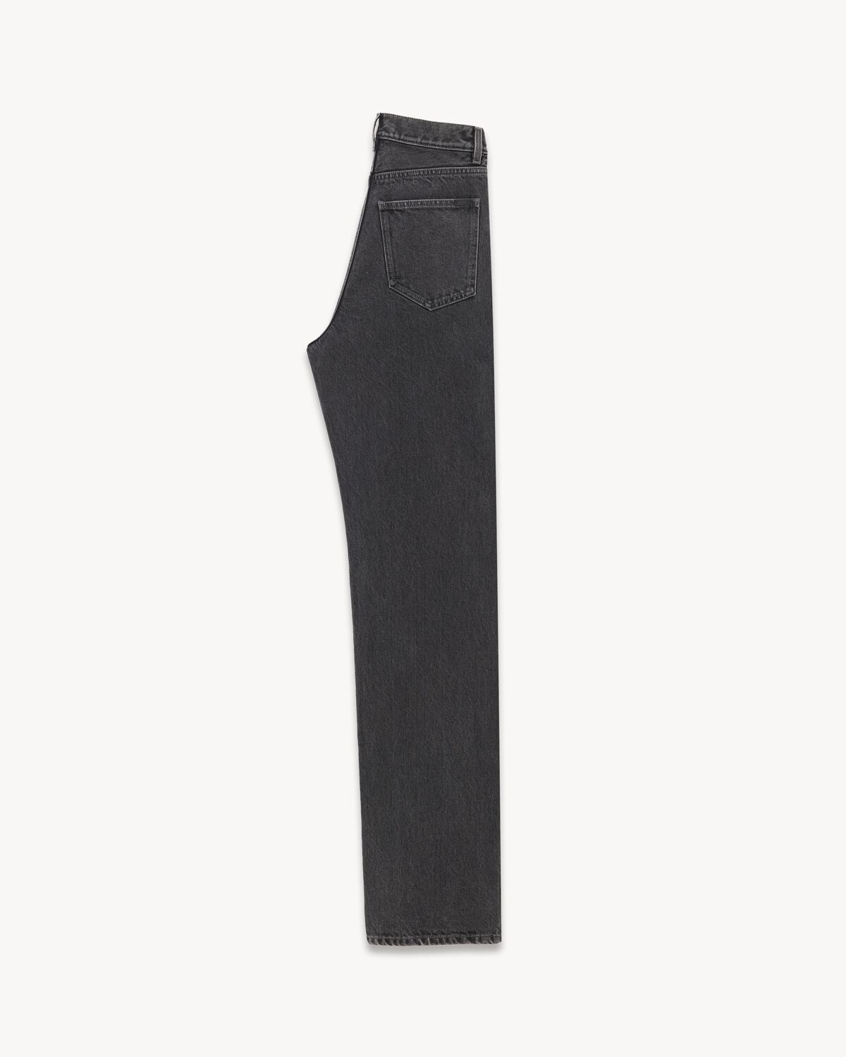 V-waist long baggy jeans in 90'S black denim