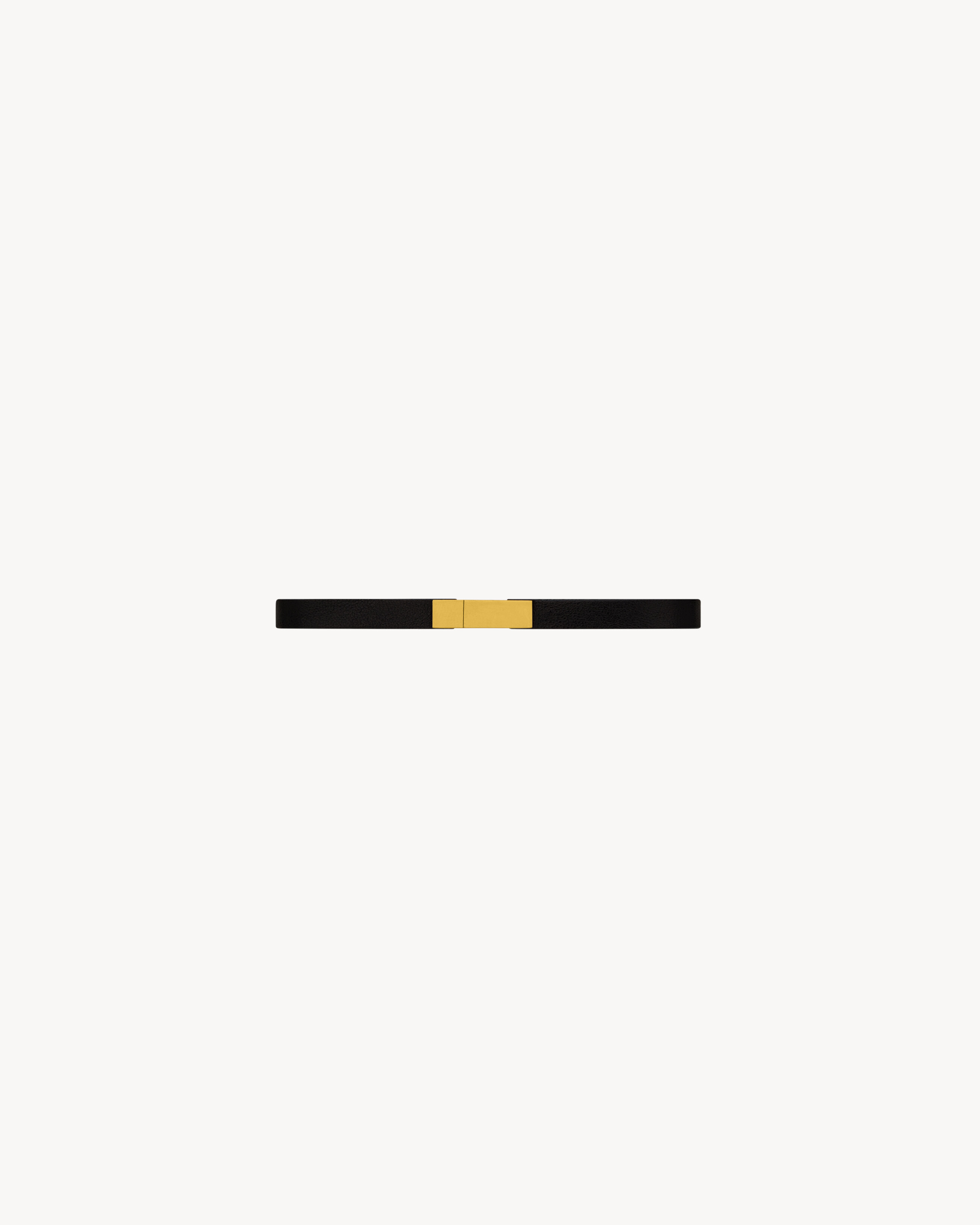 saint laurent ID plaque bracelet in smooth leather and metal
