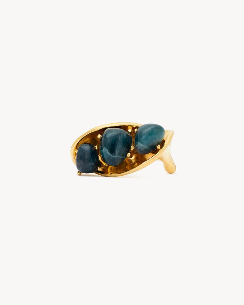 twist cuff in apatite and metal