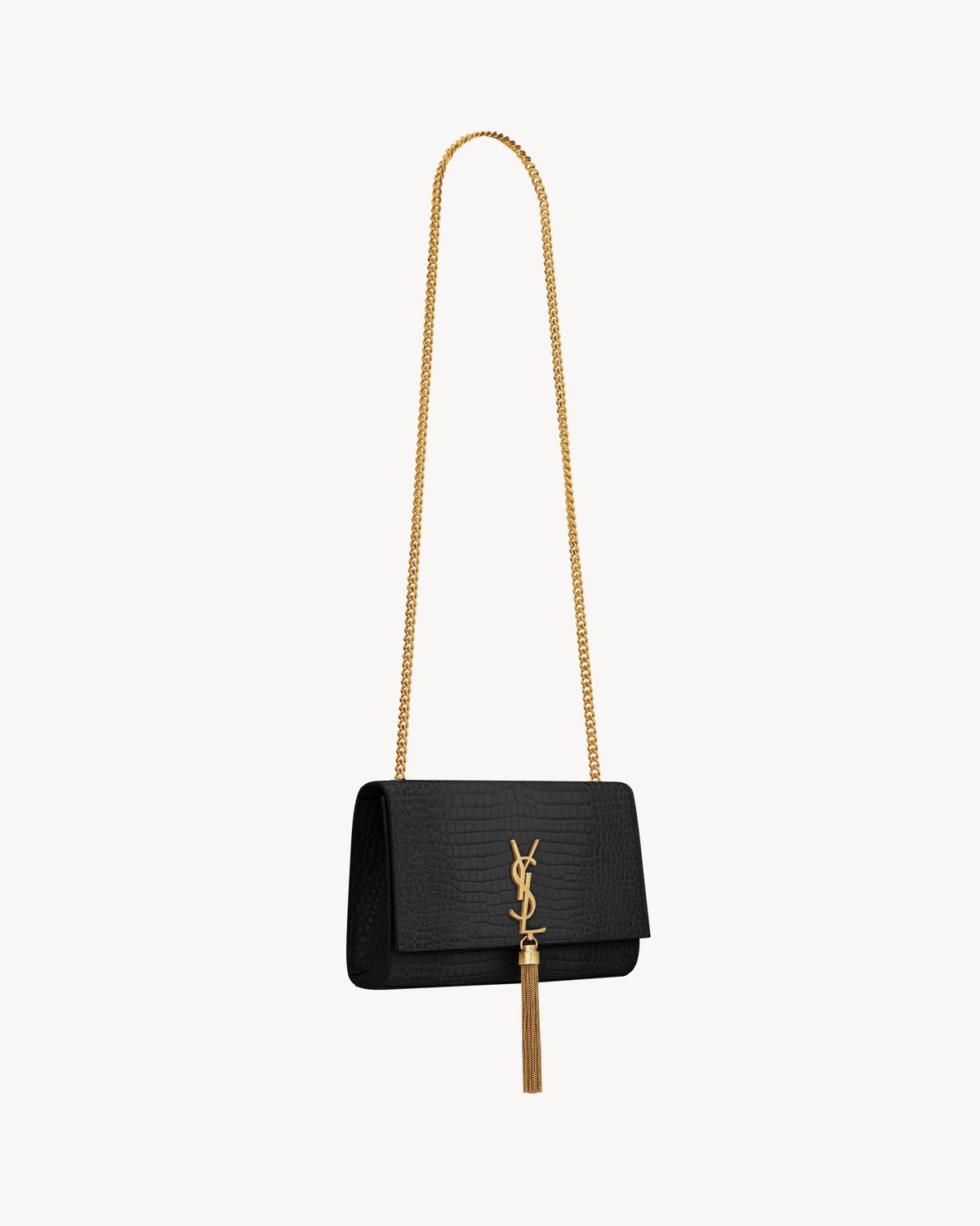 KATE TASSEL MEDIUM EN CUIR EMBOSSÉ CROCODILE