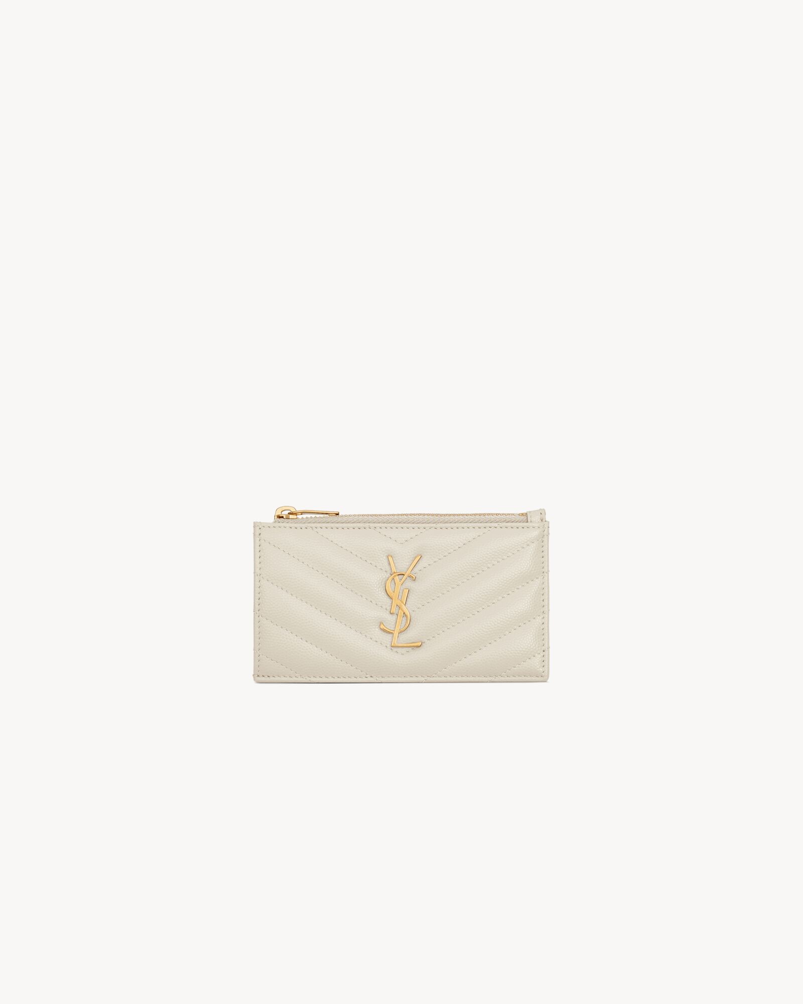 CASSANDRE MATELASSÉ FRAGMENTS CARD CASE IN GRAIN DE POUDRE LEATHER — 607915BOW019207