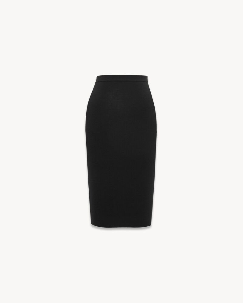 pencil skirt in ribbed wool