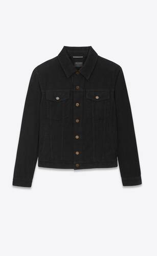 classic jacket in black stonewash corduroy