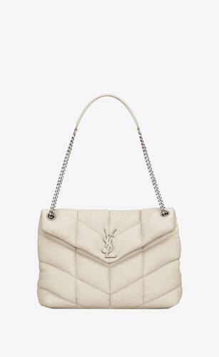 puffer medium chain bag in quilted lambskin