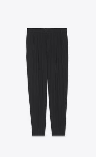 high-rise pants in striped wool