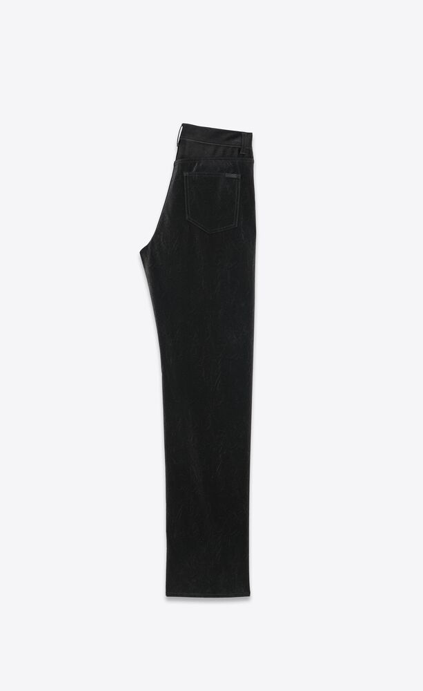 Long extreme baggy jeans in crinkle black denim | Saint Laurent | YSL.com