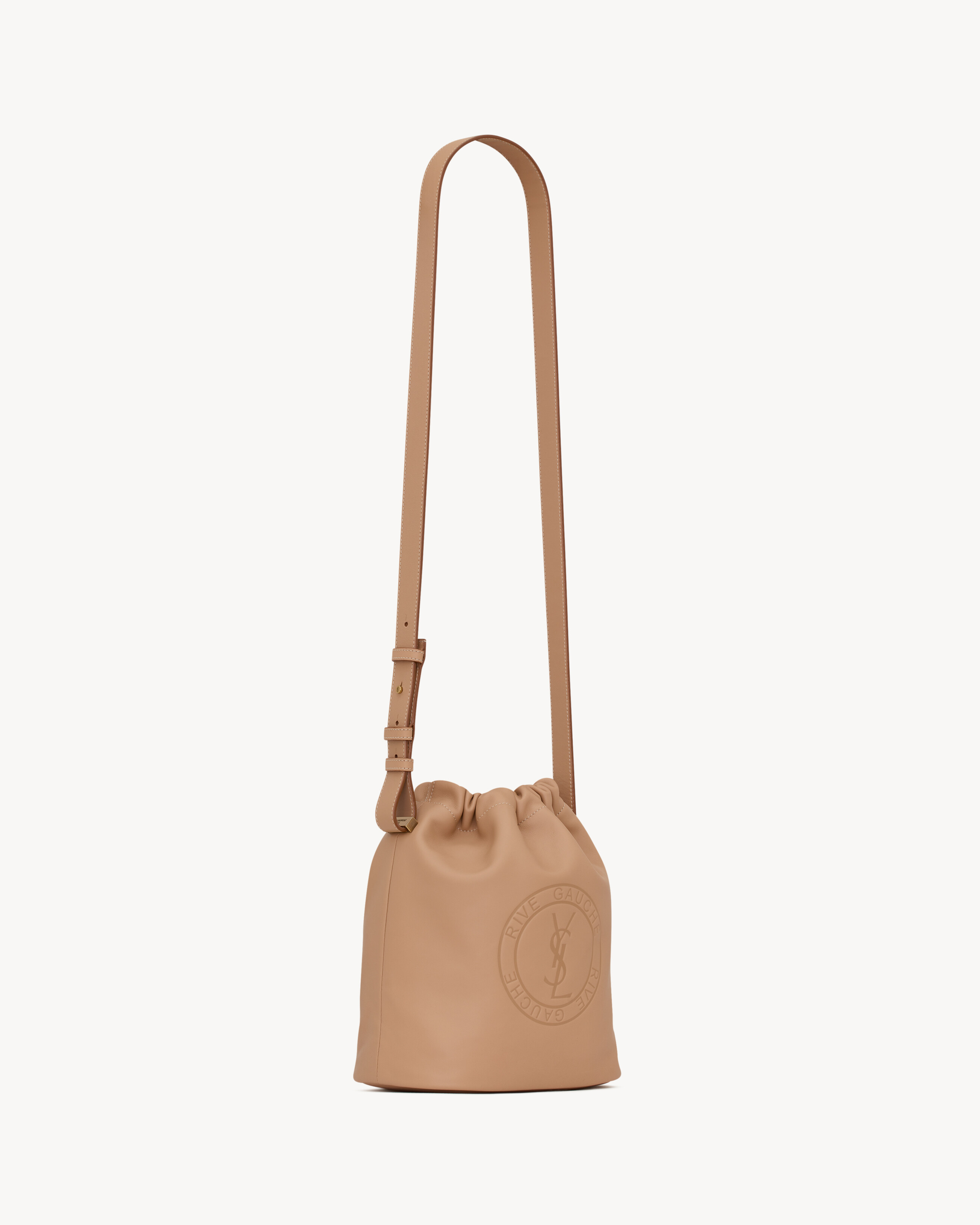 RIVE GAUCHE laced bucket bag in smooth leather