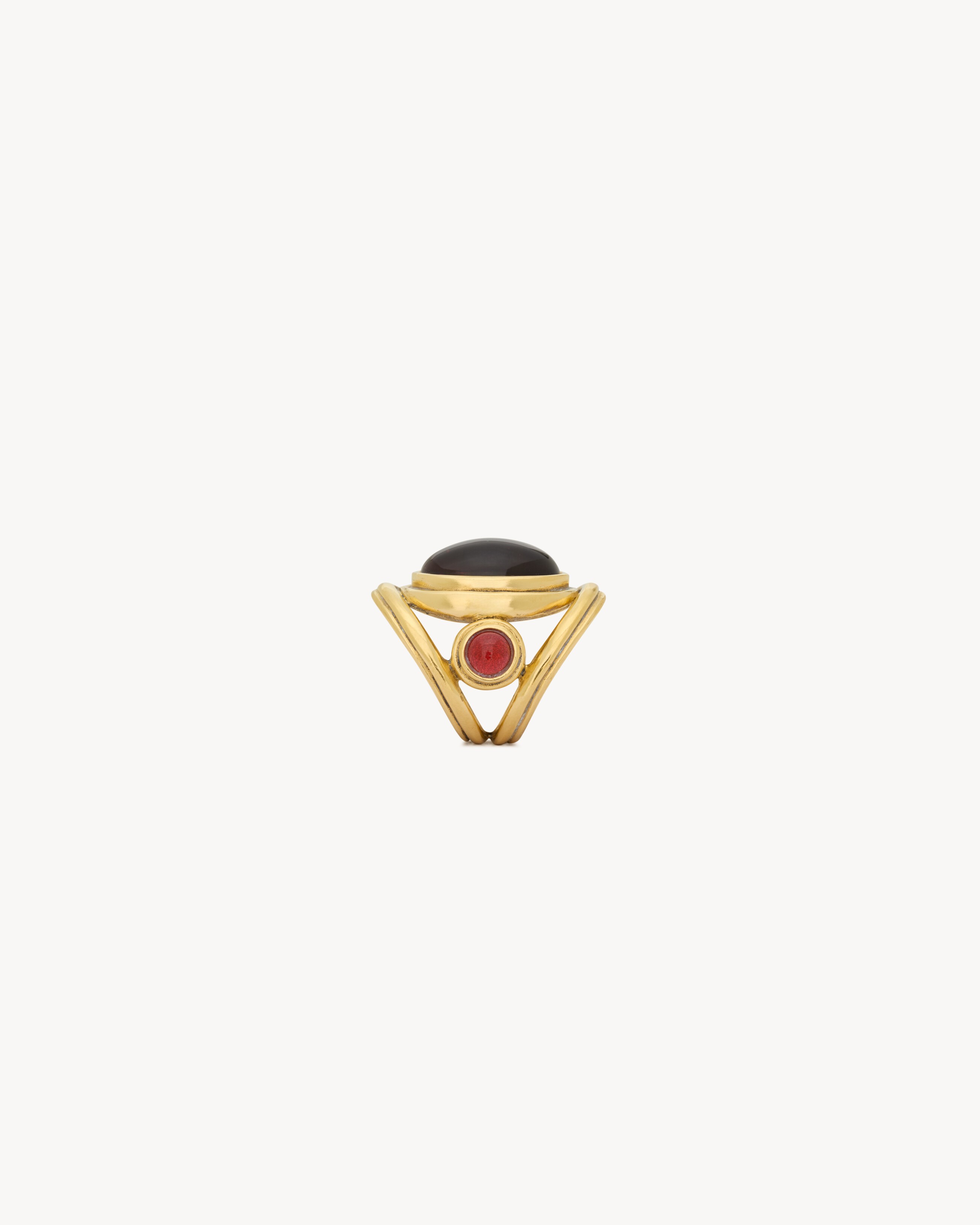 CABOCHON TRILOGY RING IN RESIN AND METAL