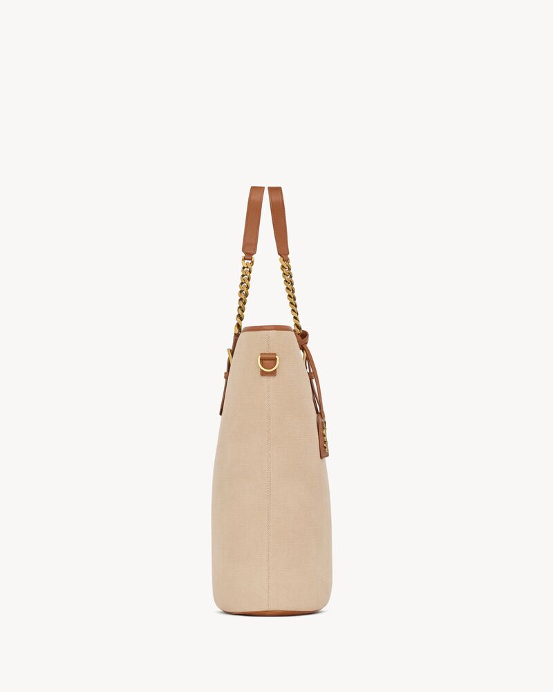 laurent in canvas and vegetable-tanned leather