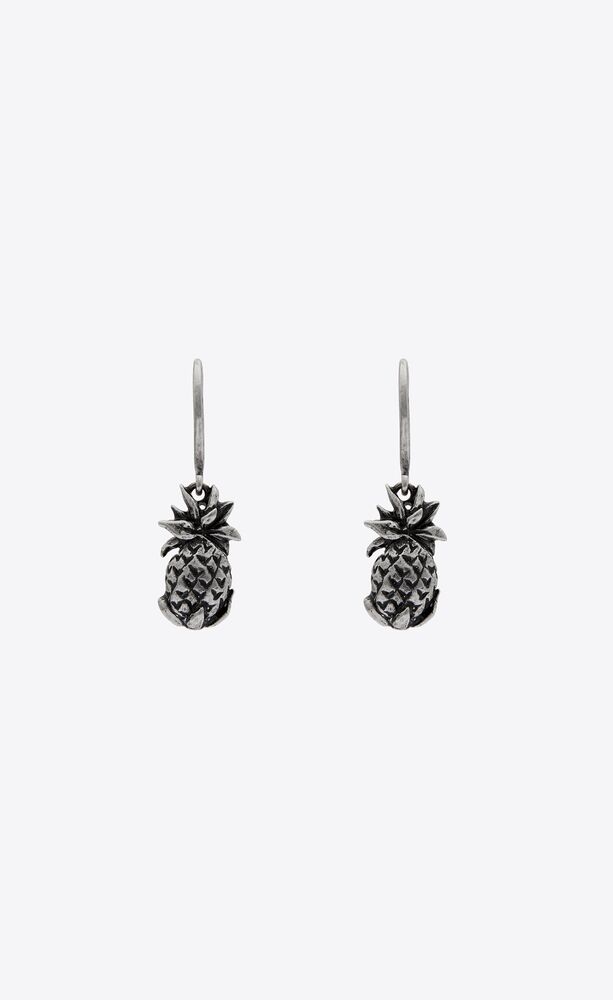Boucles D Oreilles Ananas En Metal Saint Laurent Suisse Ysl Com
