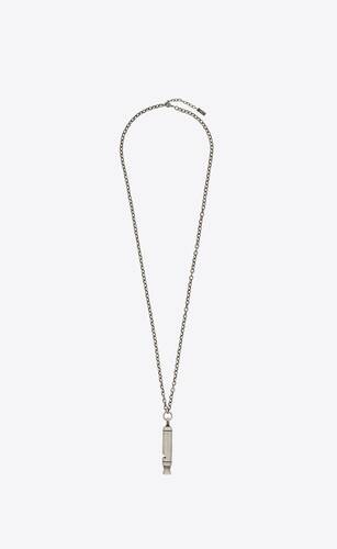long whistle charm necklace in metal