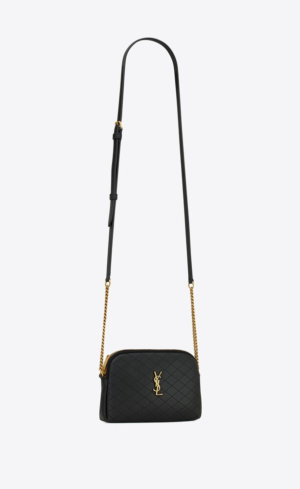 Saint Laurent Gaby Quilted-leather Pouch in Black