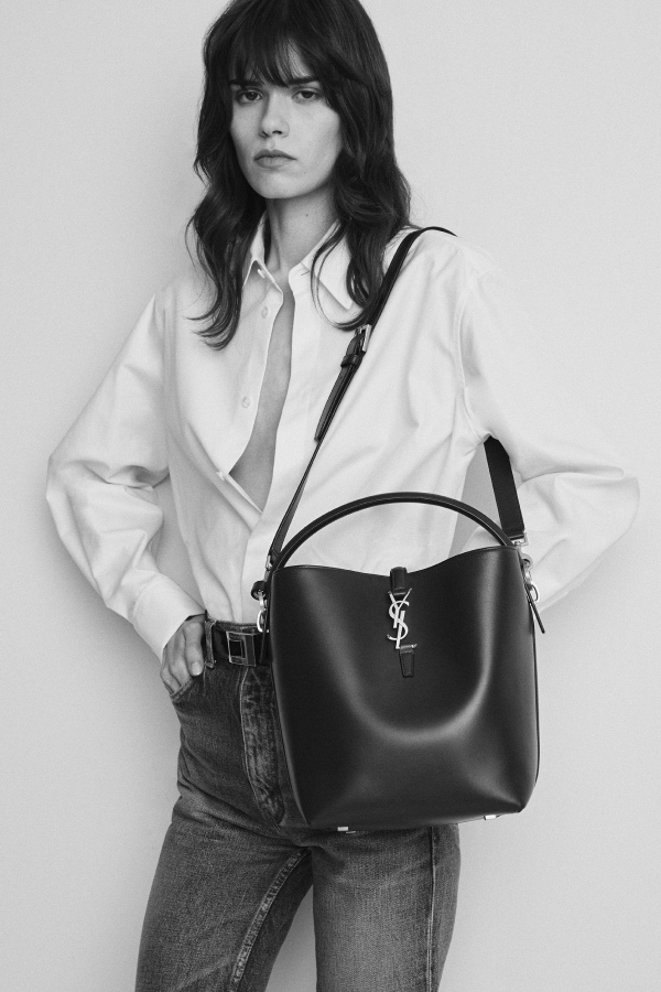 Yves saint laurent black and white bag sale