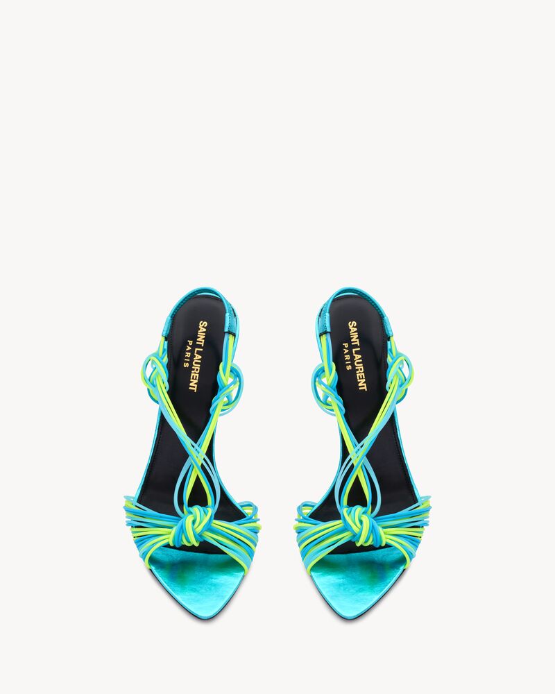 POOL SANDALS IN TPU AND METALLIZED LEATHER Saint Laurent