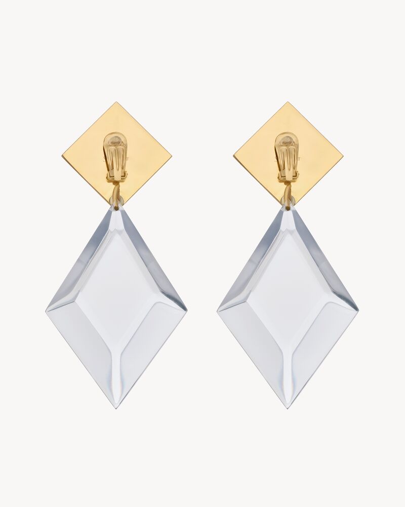 pyramid earrings in resin and metal