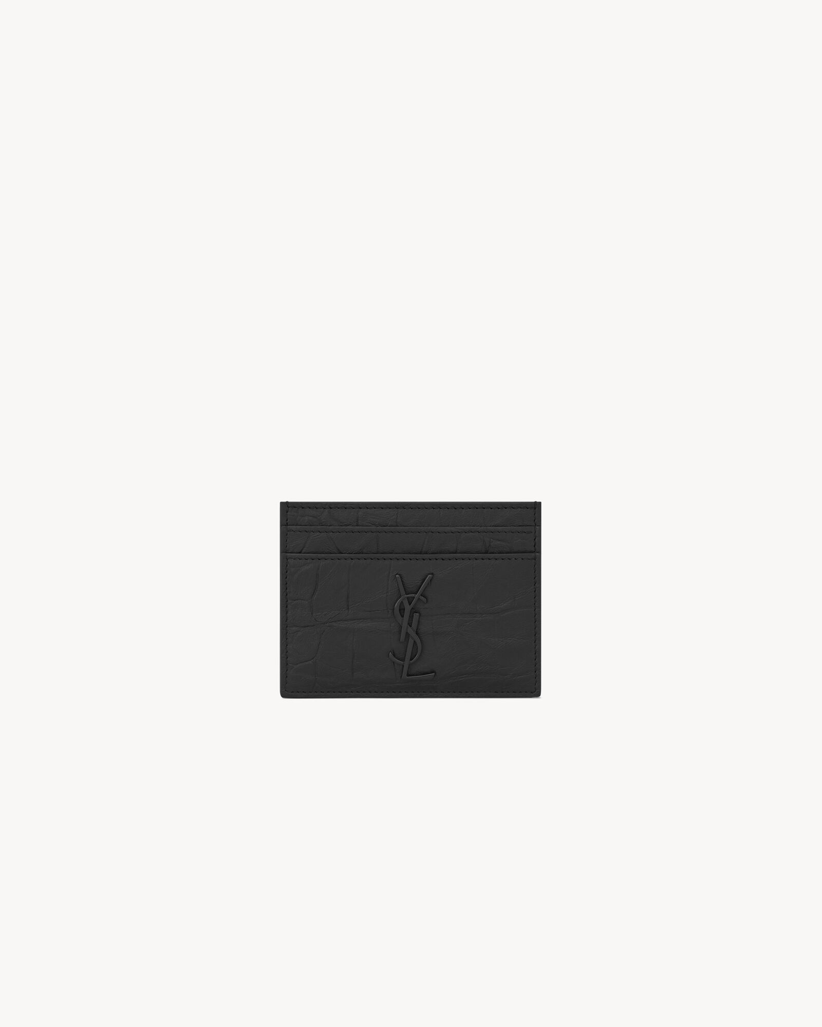 CASSANDRE card case in CROCODILE-EMBOSSED leather — 485631C9H0U1000